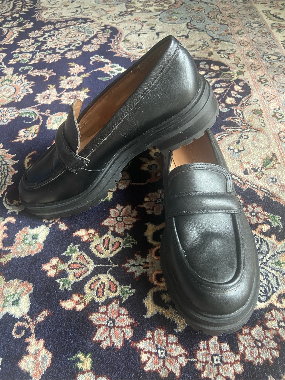 Madewell The Bradley Lugsole Loafer in Black Leather style NG674